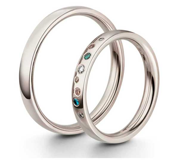 KuS Rainbow - Trauringe mit farbigen Brillanten: Voll im Trend